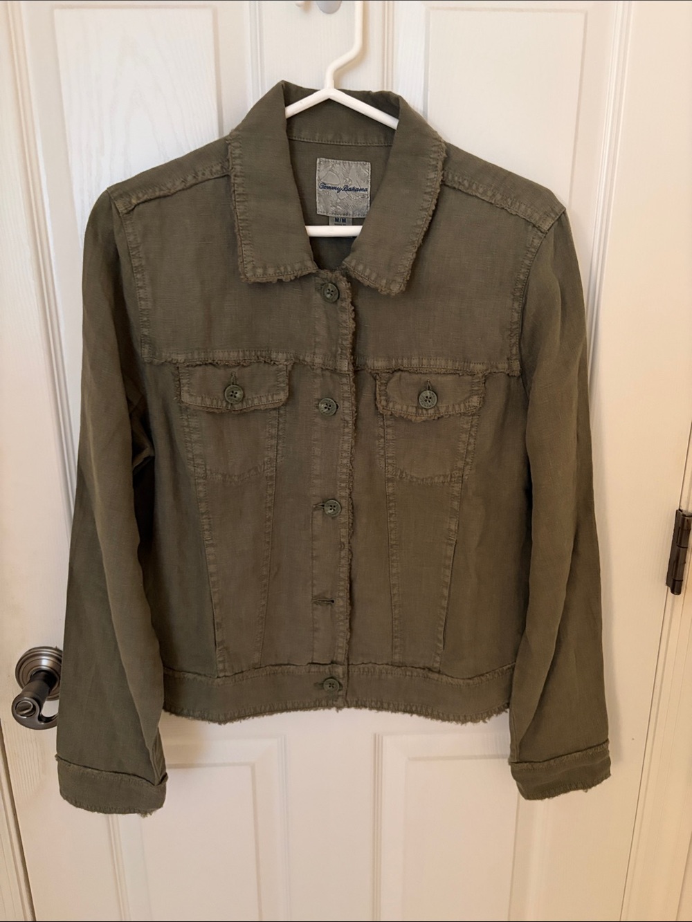 Tommy Bahama Olive Utility Button-Front Jacket